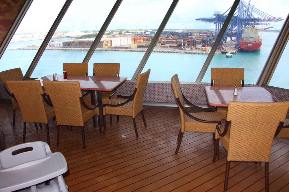 aft Lido deck dining area on Carnival Conquest