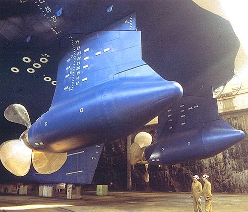 Azipod propulsion system on the Carnival Elation cruise ship