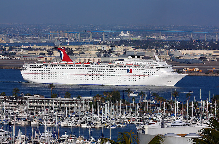 Photo of the Carnival Elation leaving San Diego bay 