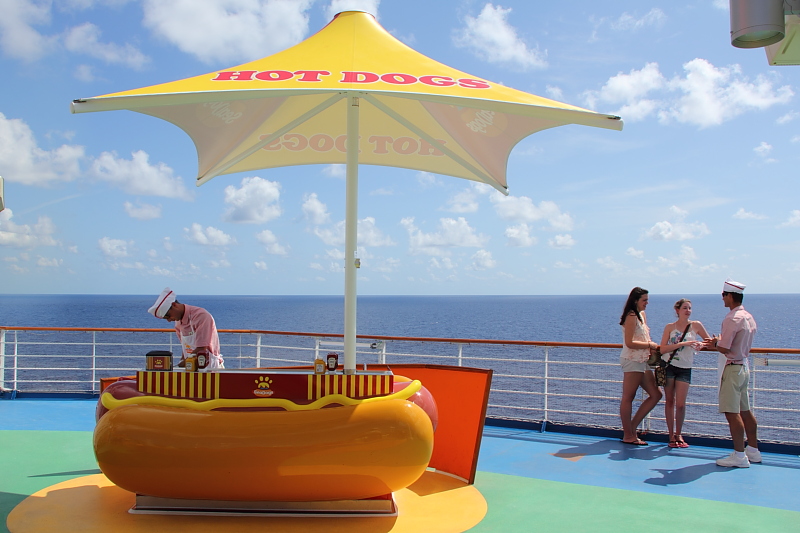 Hot dog stand on the Carnival Magic