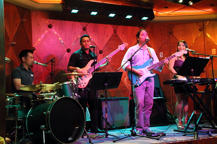 The Hi Lux band performs on the Carnival Spirit