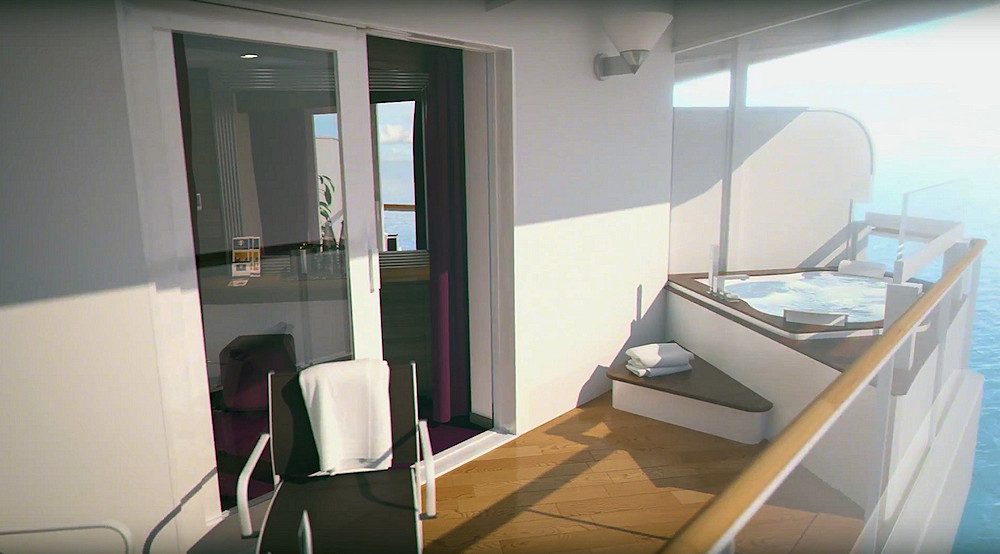 MSC Seaside rendering of suite with whirlpool bath