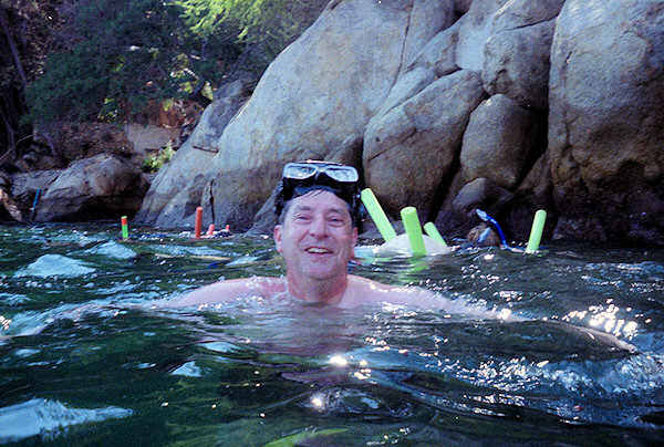 Jim Zim snorkeling in Acapulco Bay