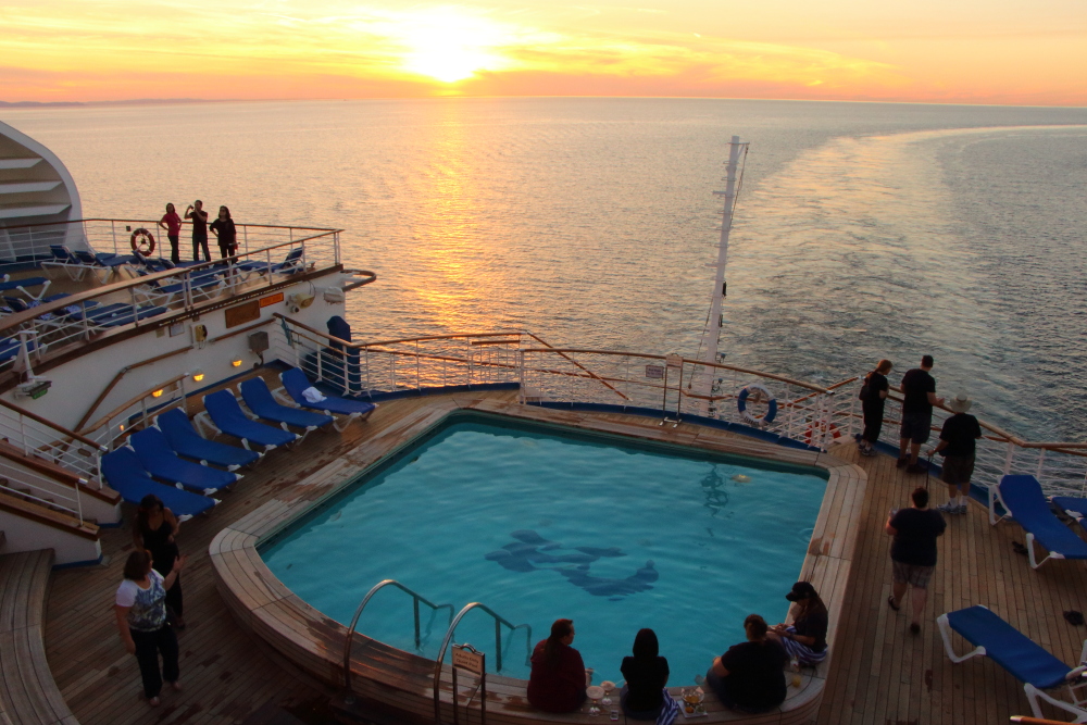 Sapphire Princess terrace pool sunset