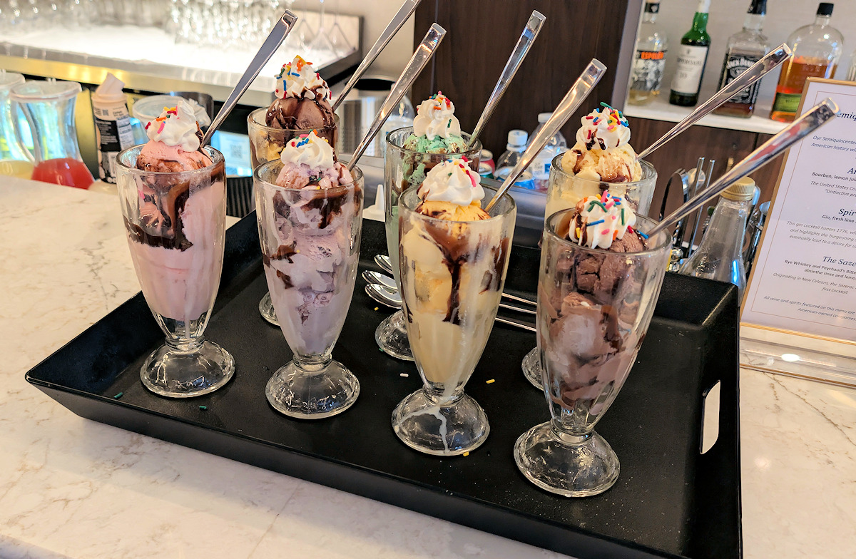 Ice Cream sundaes on American Cruise Lines