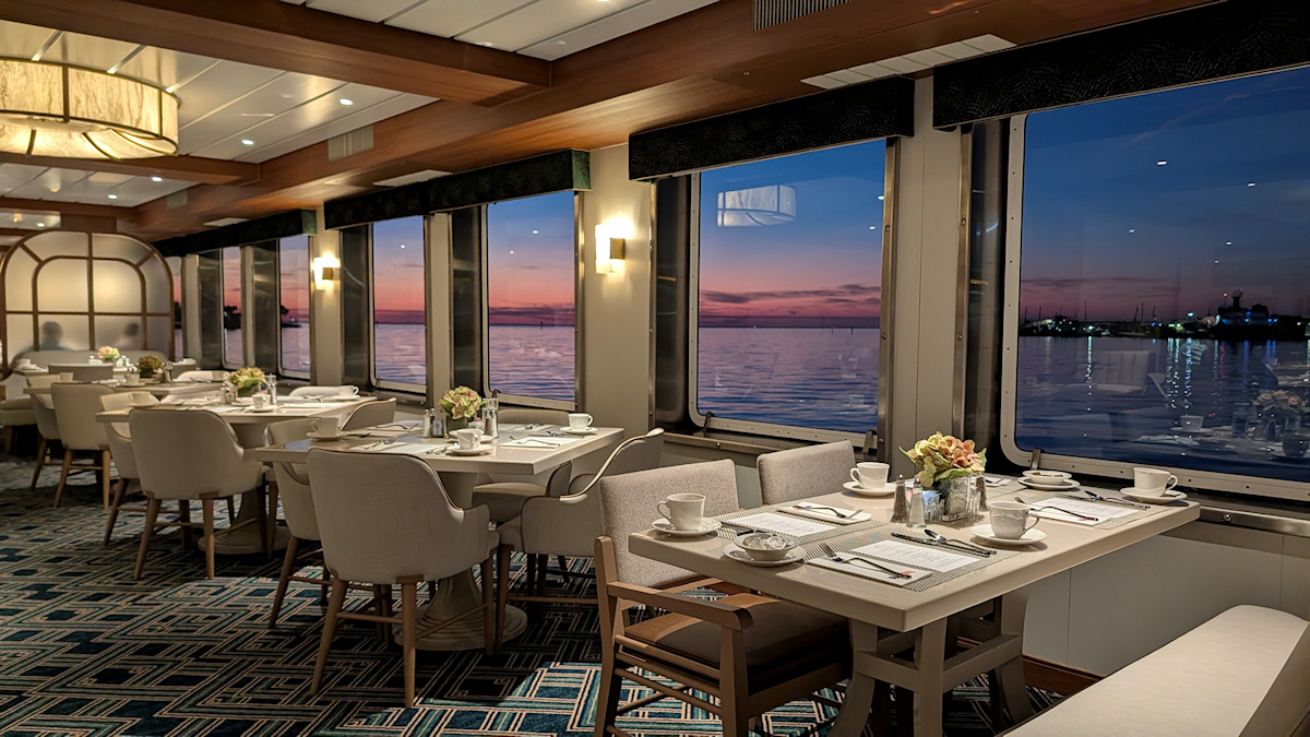 Restaurant onboard American Pioneer