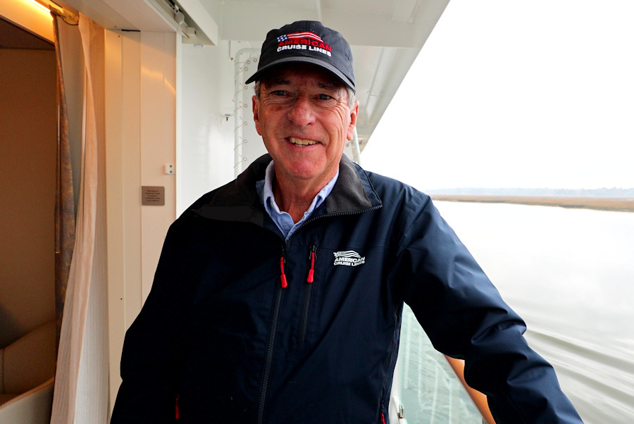 Jim Zim in American Cruise Line gear