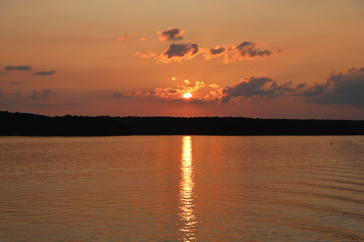 Sunset over a lake