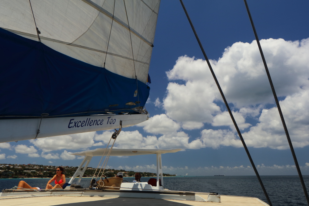 sailing on a Catamaran in Barbados