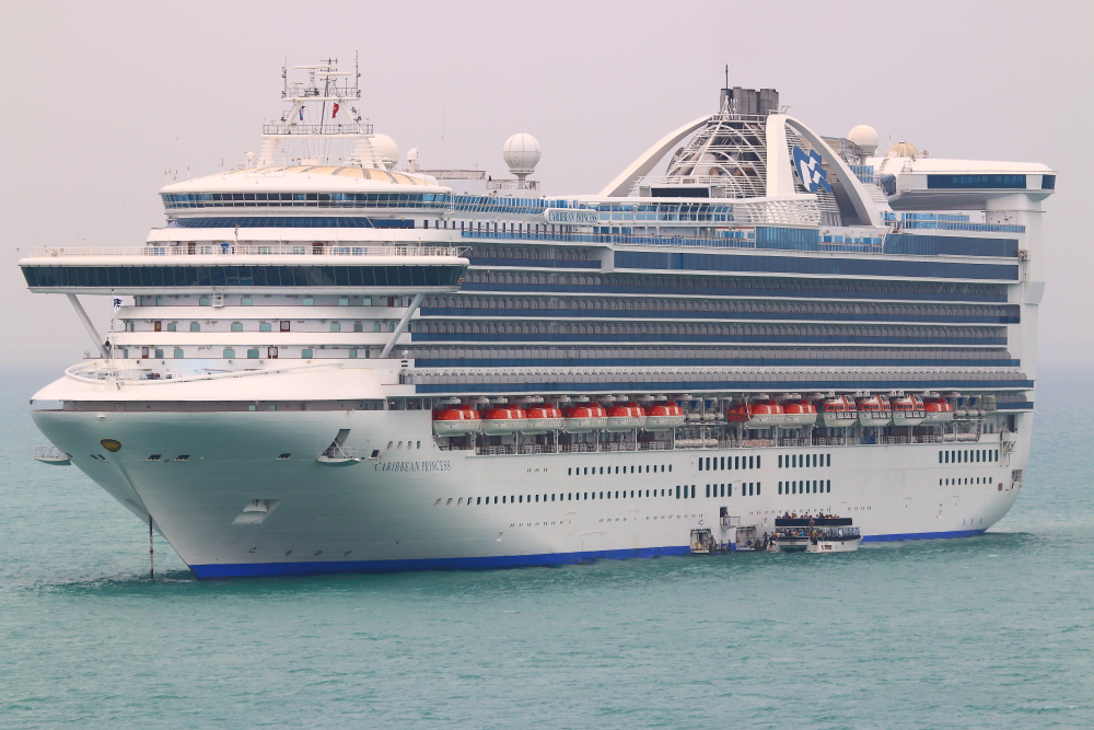 Caribbean Princess at anchor