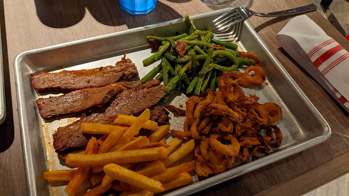 Brisket at the Pig & Anchor restaurant on Carnival Celebration