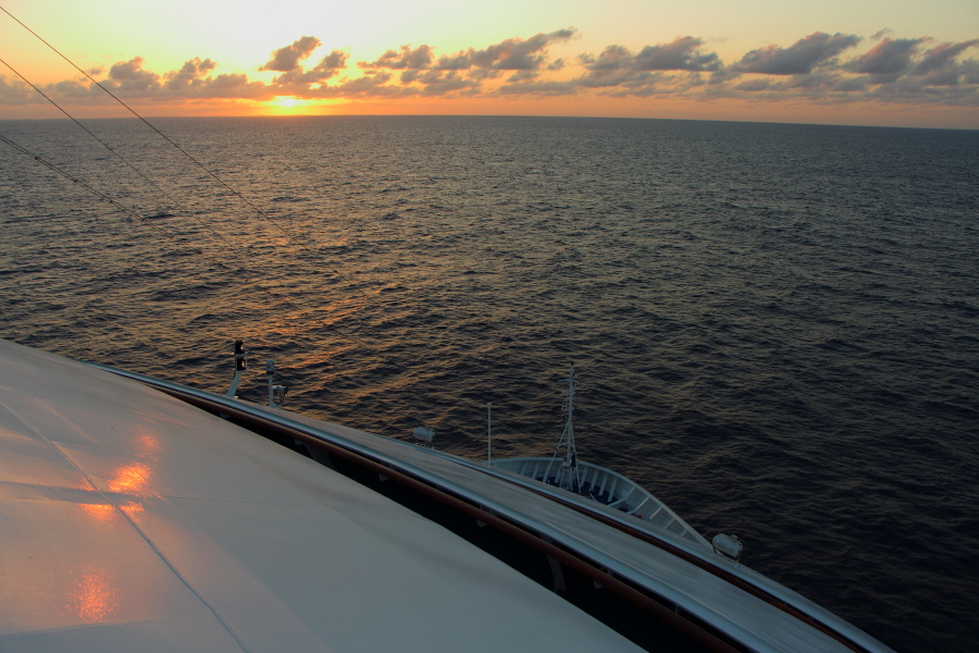 Cruise ship sunset