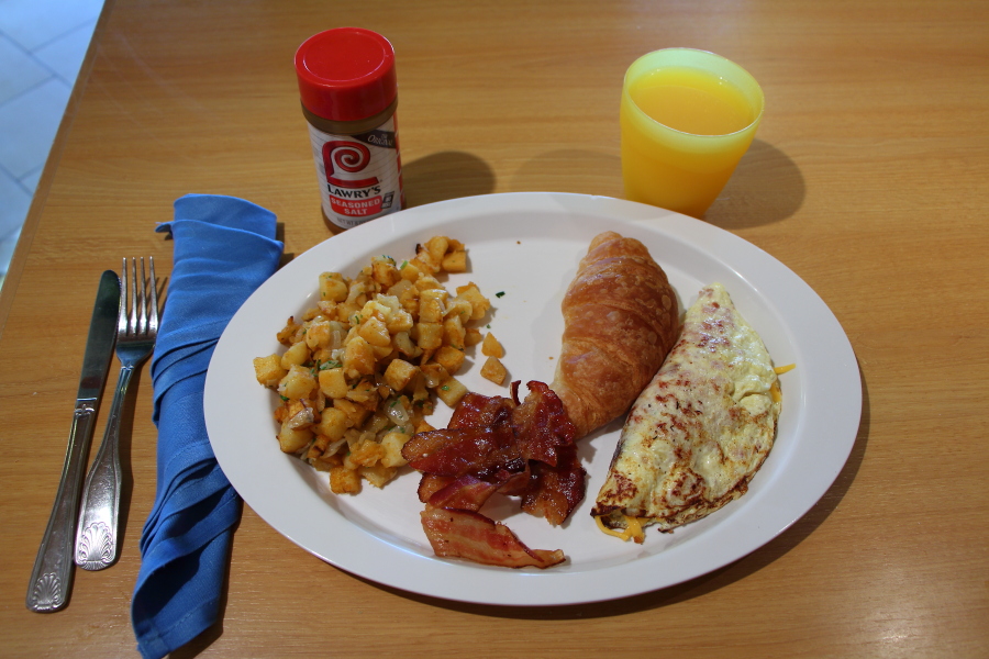 Carnival cruise ship breakfast, plus seasoned salt