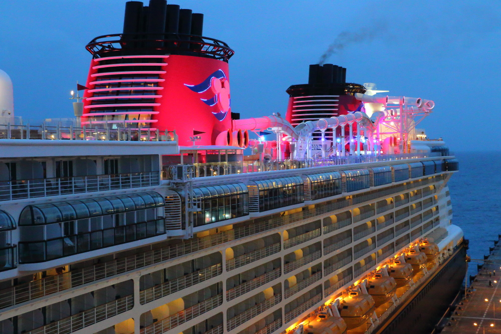 Disney Fantasy at dusk