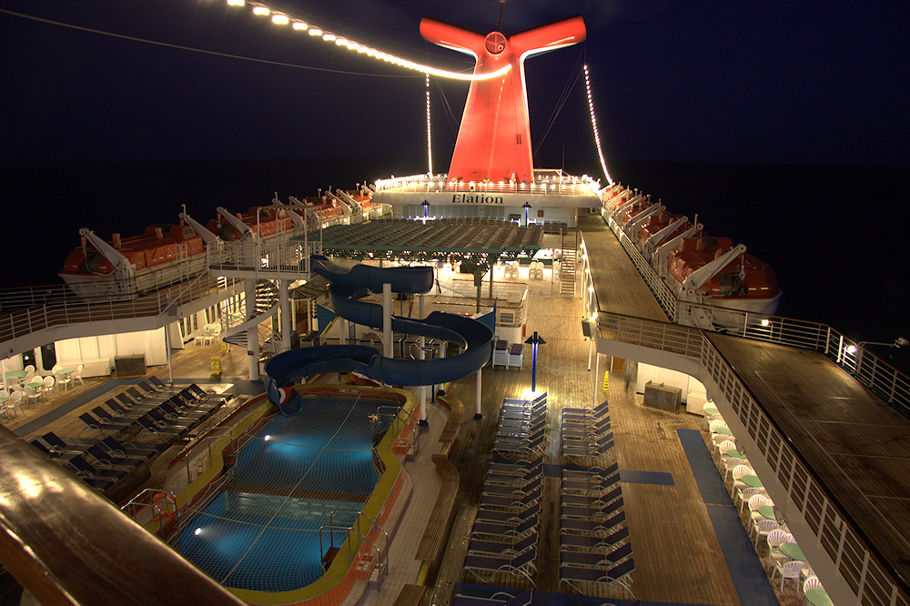 Carnival Elation at night