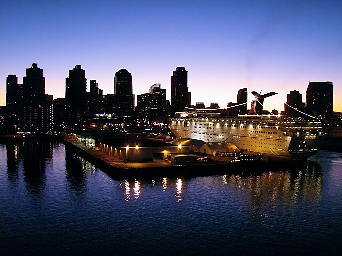 Carnival Elation in San Diego at dawn