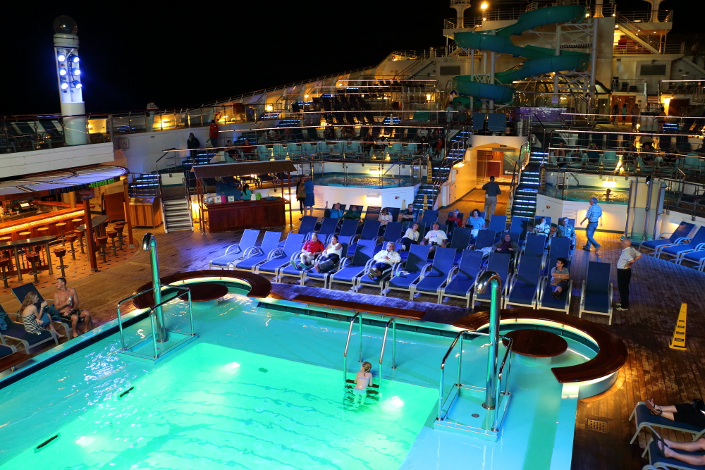 Carnival Freedom Lido pool at night