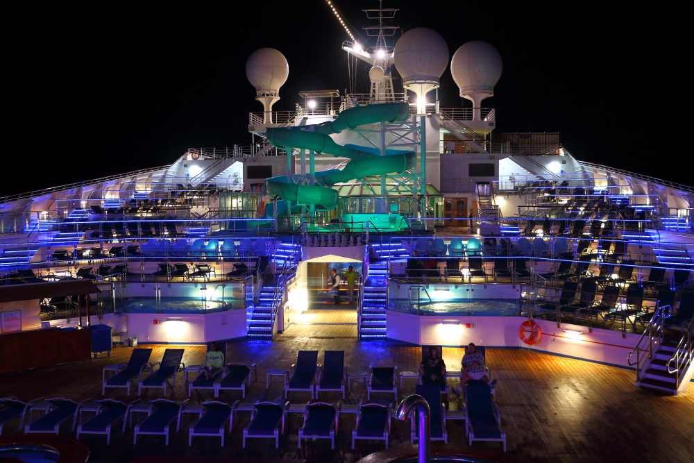 Carnival Glory Lido deck at night