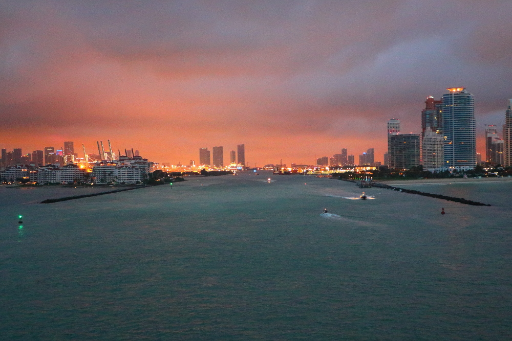 Port of Miami Florida harbor entrance morning