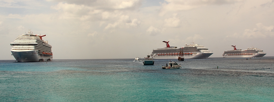 Carnival Magic Liberty and Conquest at Grand Cayman