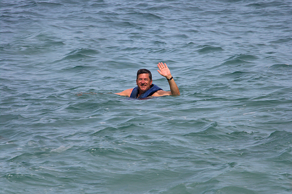 Jim Zimmerlin swimming in Mexico