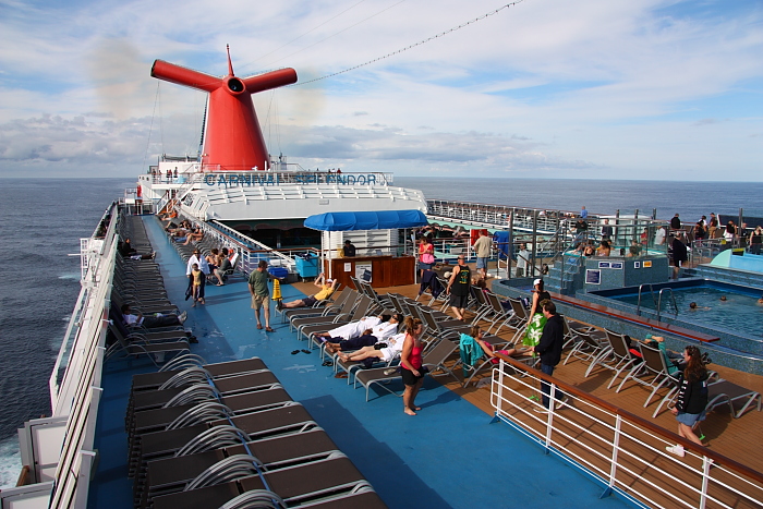 A photo of the top deck of the Carnival Splendor