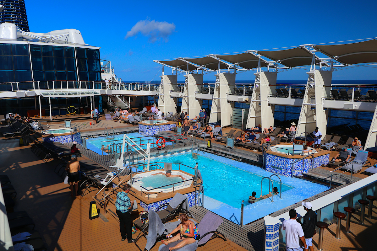 Main pool on Celebrity Solstice cruise ship