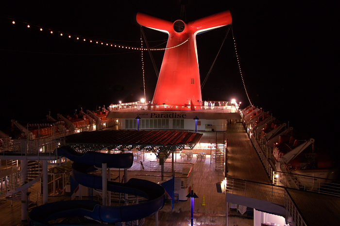 Carnival Paradise at night