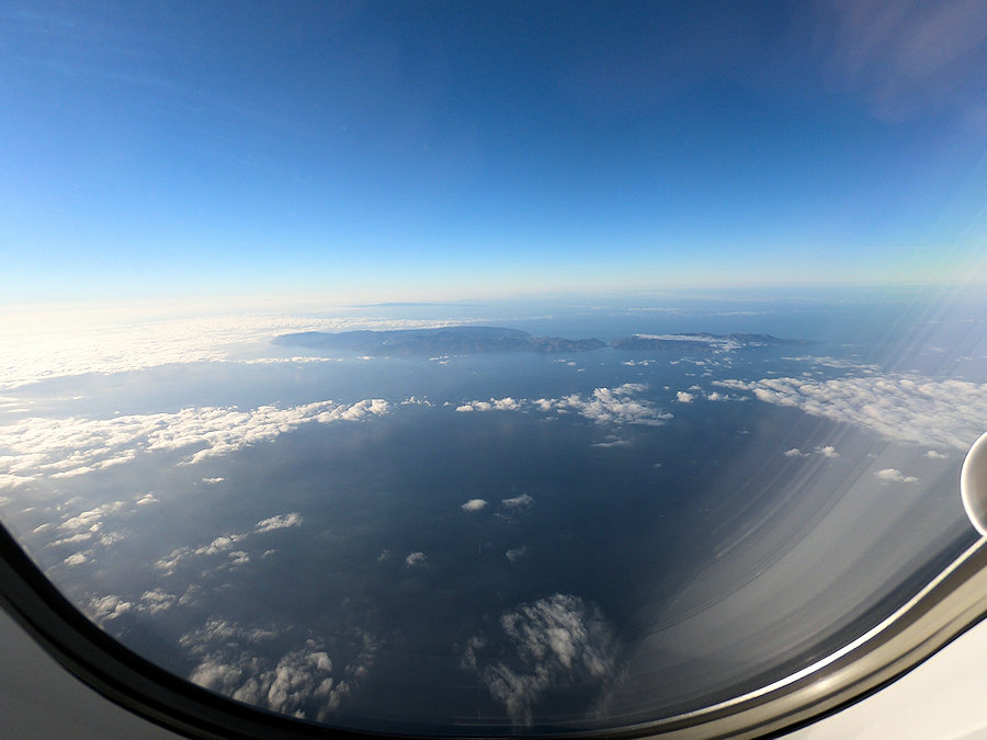 channel islands, southern California, from airplane