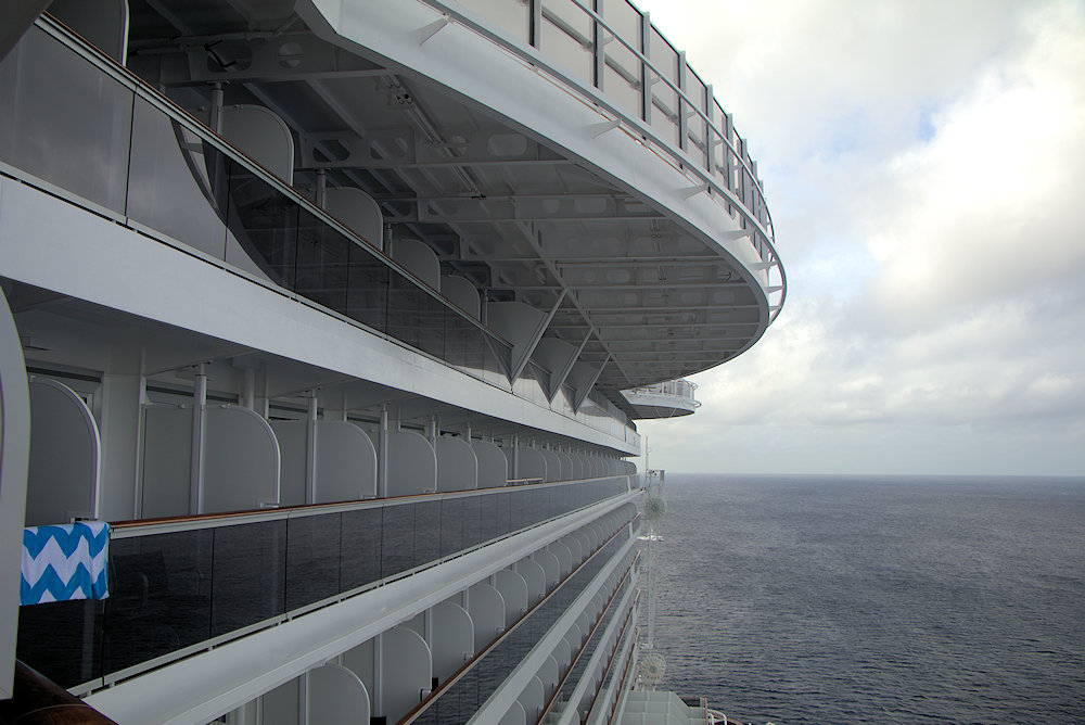 MSC Seaside port side aft balcony cabins