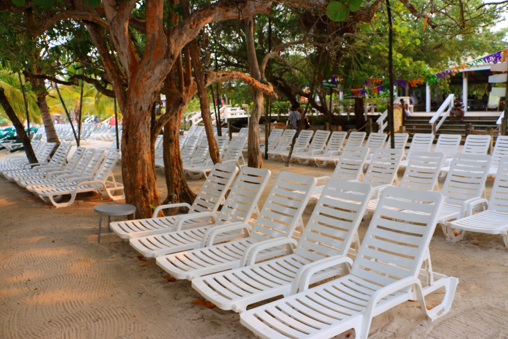 Mahogany Bay beach loungers