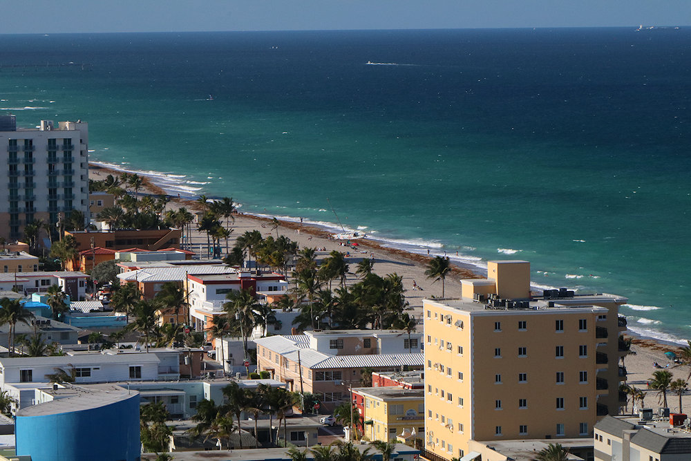 view from penthouse of Margaritaville Hollywood Florida