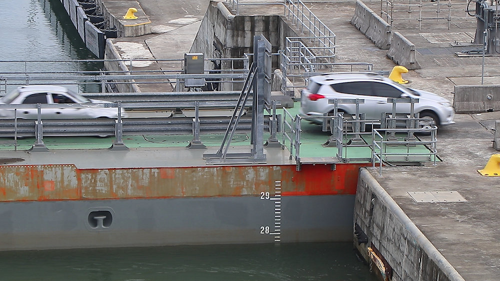 driving cars over the Panama canal