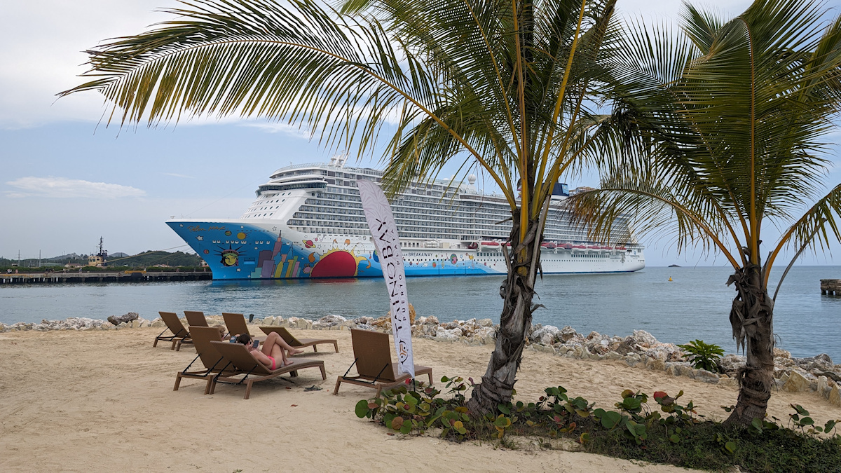 Norwegian Breakaway docked in the Dominican Republic