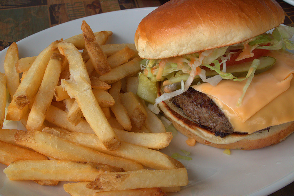 Norwegian Escape cheeseburger in paradise