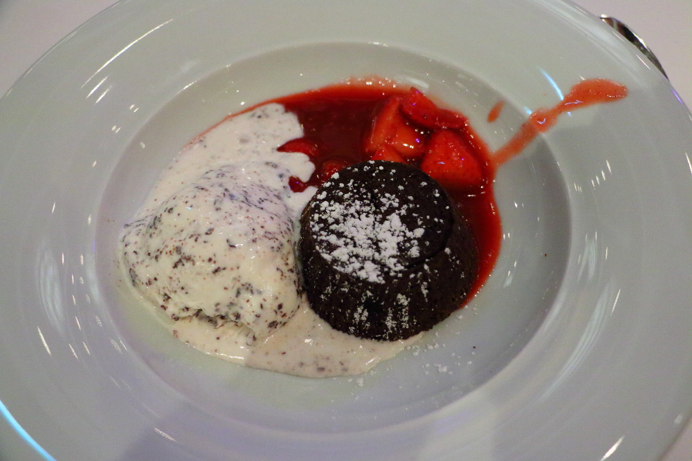 Molten chocolate cake dessert on Norwegian Getaway