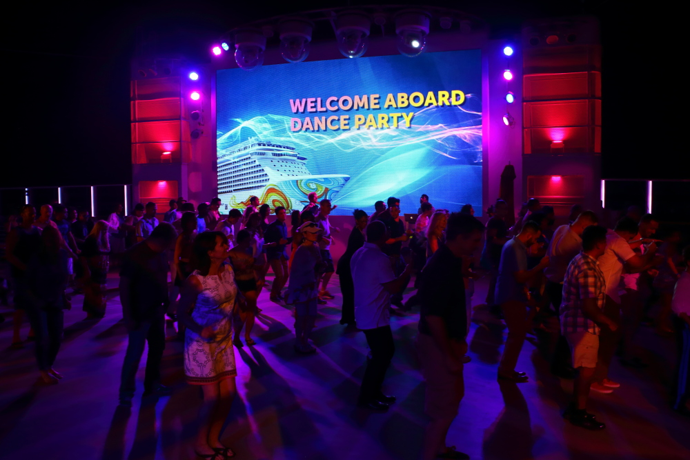 Norwegian Getaway welcome aboard dance party