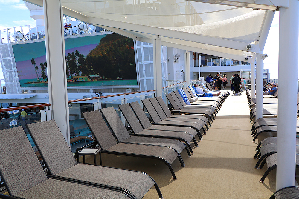 shaded loungers on Norwegian Joy