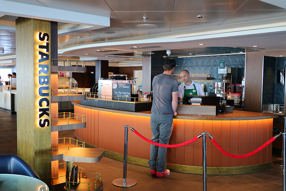 Starbucks in the observation lounge on Norwegian Joy