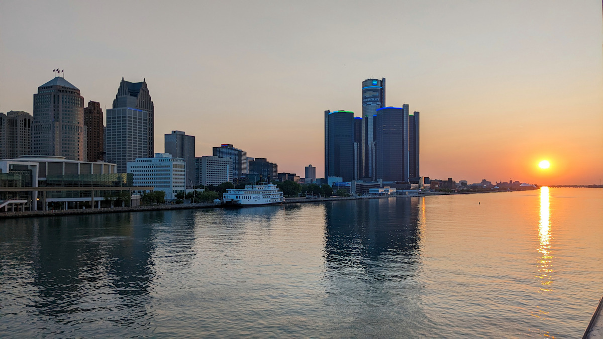 Sunrise on the Detroit River