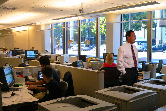 picture from inside the NBC 7/39 newsroom