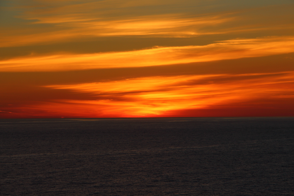 beautiful sunset over the Pacific ocean in Mexico