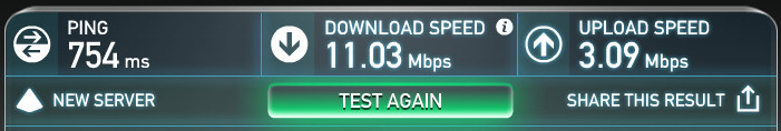 Speedtest results